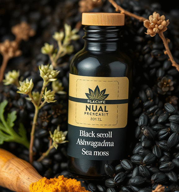 Sea Moss Black Seed Oil Ashwagandha Turmeric Bladderwrack Burdock: Combos