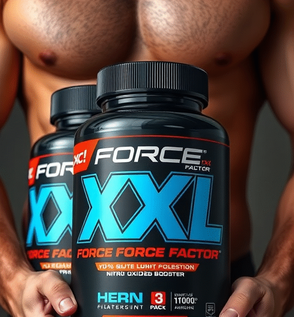 FORCE FACTOR Score! XXL 3-Pack Nitric Oxide Booster Supplement for Men