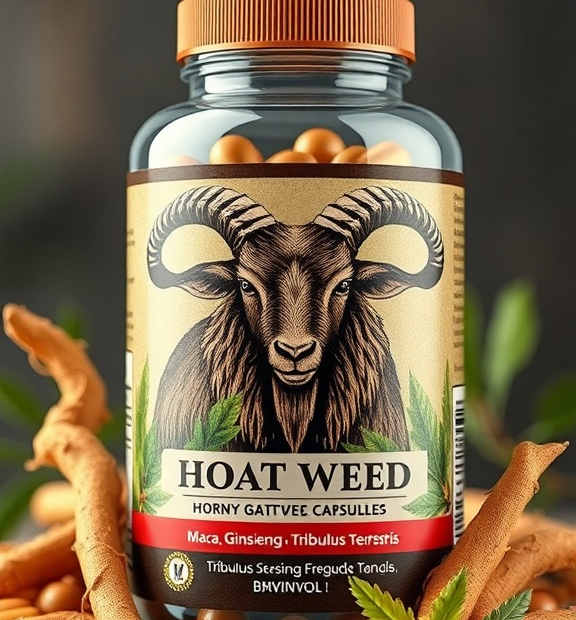 BMVINVOL Horny Goat Weed Capsules with Maca, Ginseng, Tribulus Terrestris