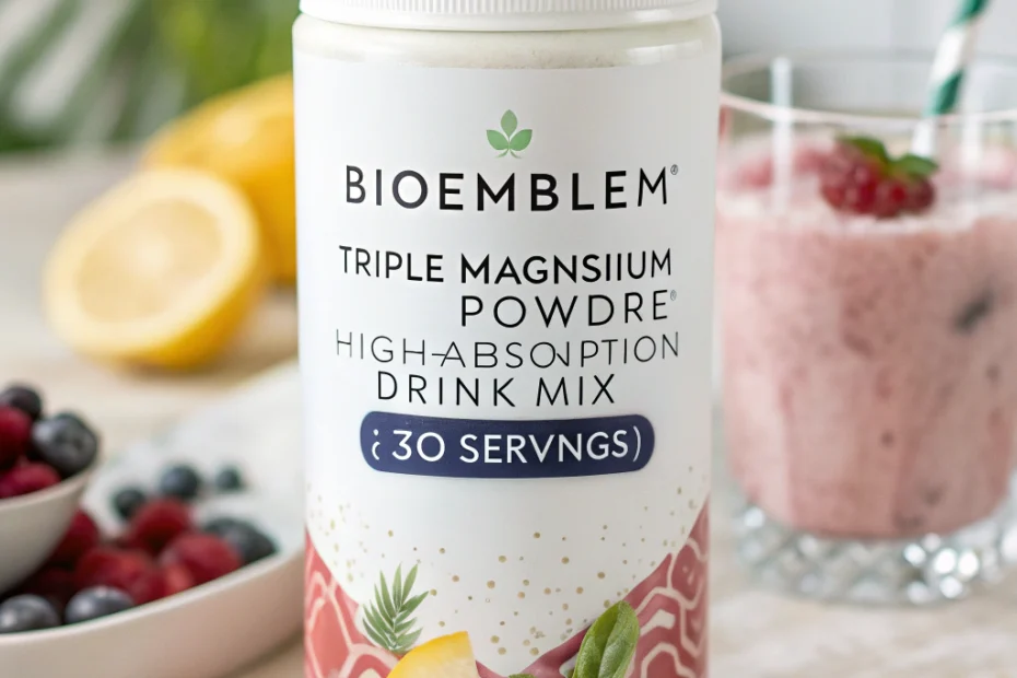 BioEmblem triple magnesium powder: high-absorption drink mix (30 servings): Discover the Benefits
