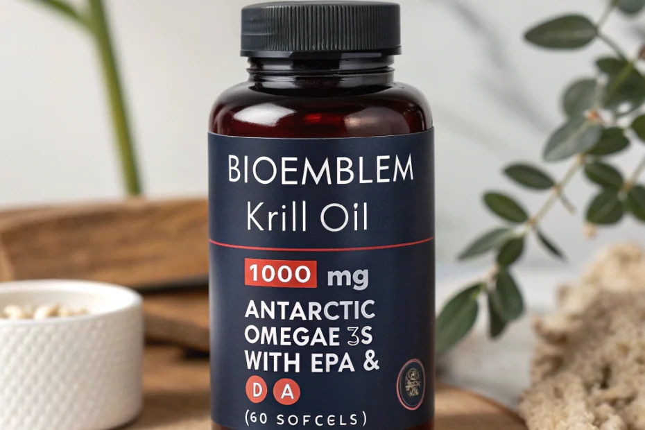 BioEmblem krill oil: 1000 mg Antarctic omega-3s with EPA & DHA (60 softgels): Discover Optimal Health Benefits